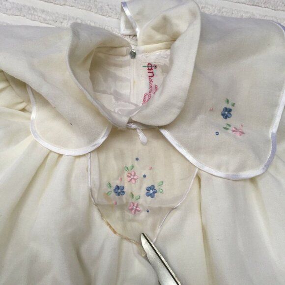 Vintage Confezioni Anotarnicola Bimbi Kids Sz 55 Dress Embroidered Collar Pleats - Picture 4 of 9